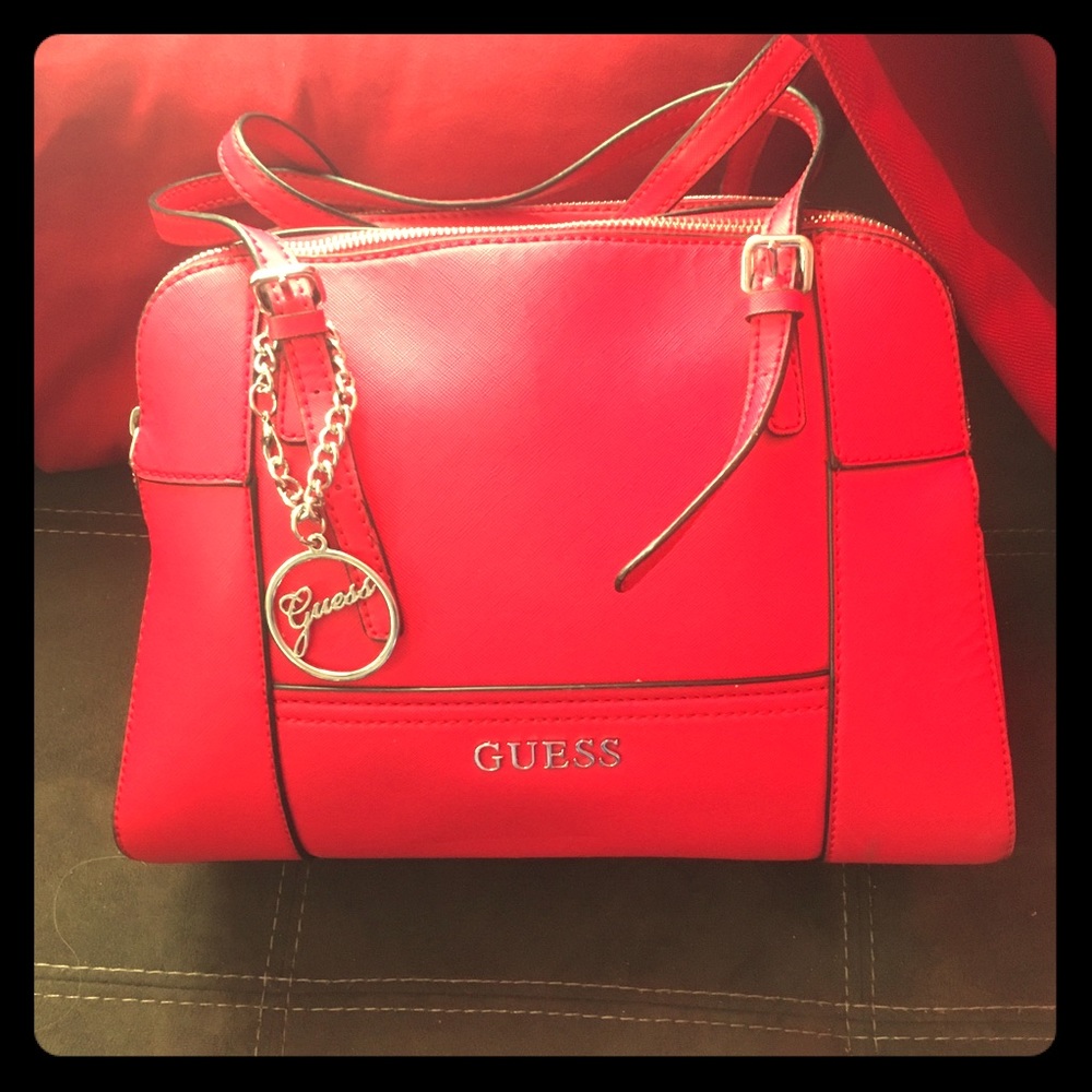 Guess structured red purse